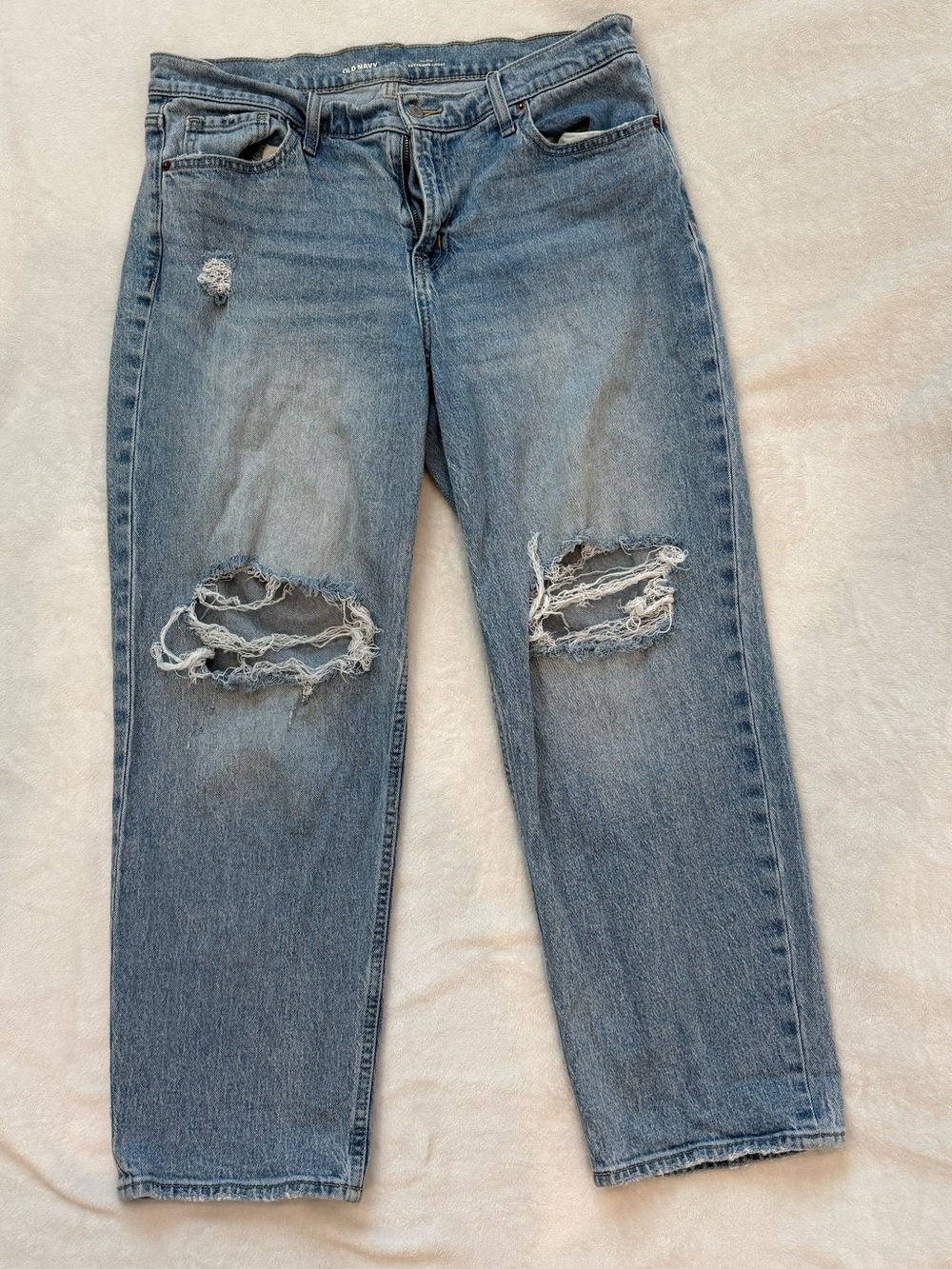 Old Navy Light Blue Mid-Rise Boyfriend Jeans